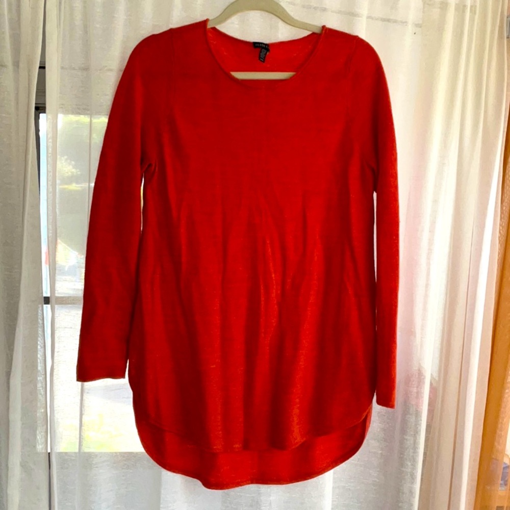 Elaine Fisher wool tunic hi-low sweater